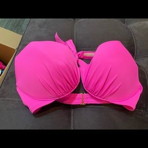 34DD Hot Pink Victoria’s Secret Bikini Push Up Top NEW